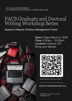 FACS Graduate and Doctoral Writing Workshop Series 
